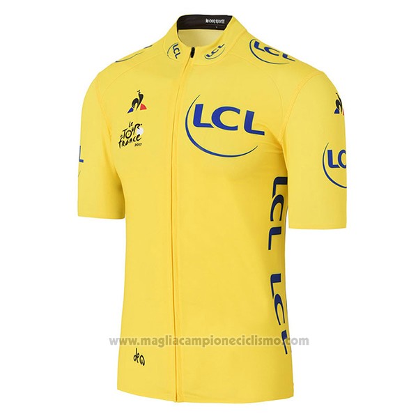 2017 Abbigliamento Ciclismo Tour de France Giallo Manica Corta e Salopette